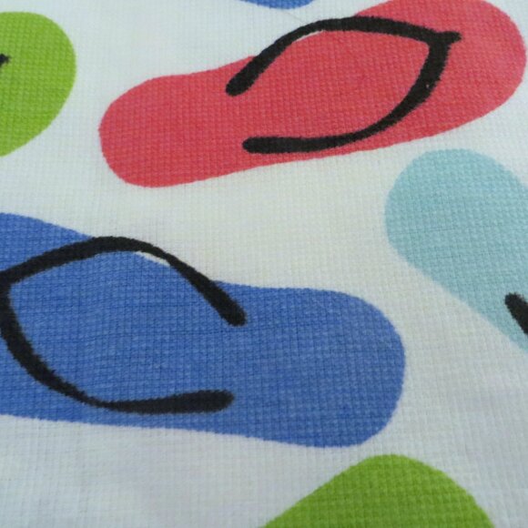 Beach Flip Flops Kitchen Hand Towels Set Of 2 - Picture 3 of 6